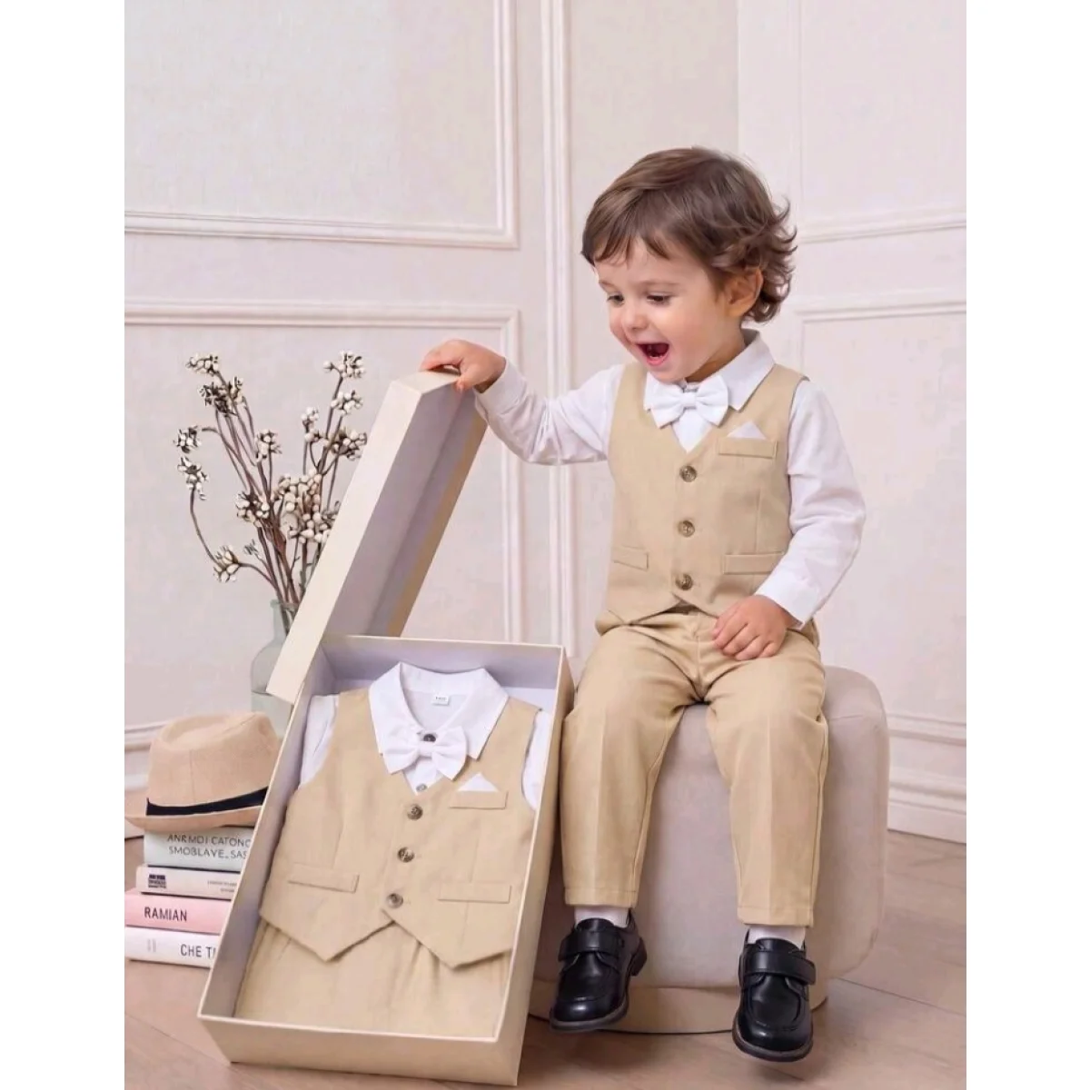 Baby boy Christening outfit - 3-piece gentleman suit set